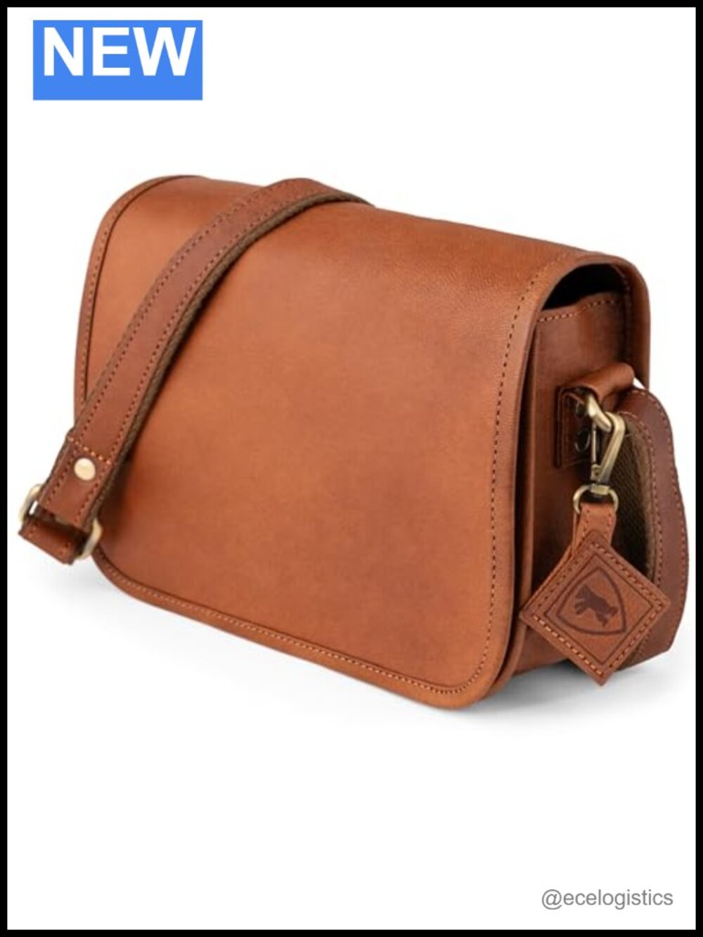 Genuine Vegetable-Tanned Leather Crossbody Purse with Adjustable Strap, Small